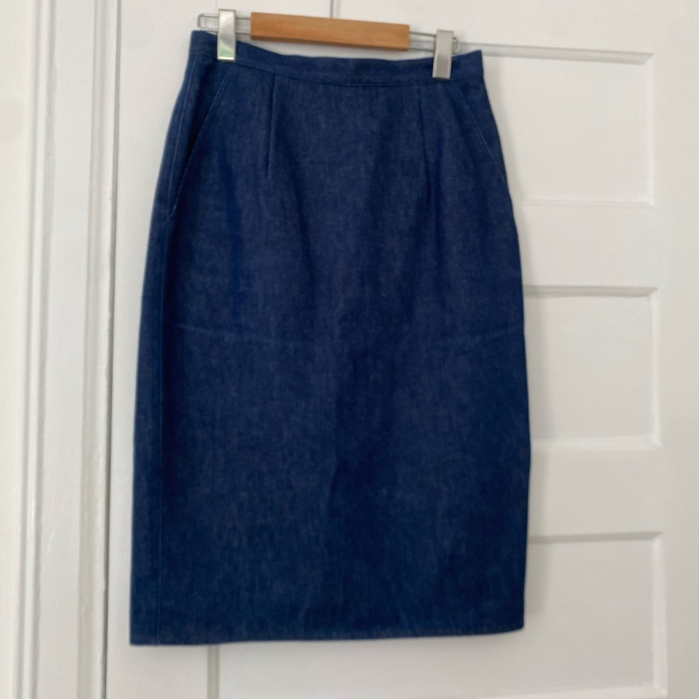 80s Donna Karan for Holt Renfrew vintage denim pencil skirt